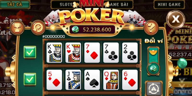 Giao diện tựa game Nổ Hũ Mini Poker thường gặp