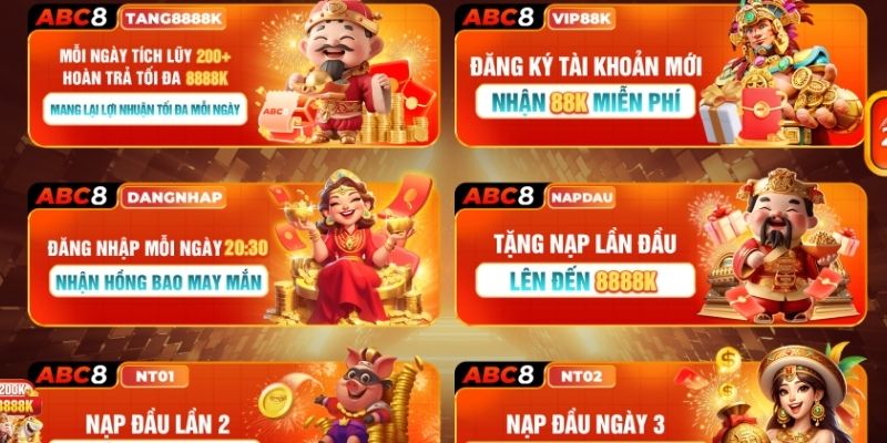 Nhiều khuyến mãi tại sảnh slot casino ABC8 siêu hấp dẫn